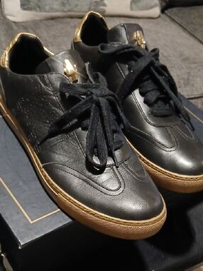 Cavalli Class Men’s Black Leather Fashion Sneaker